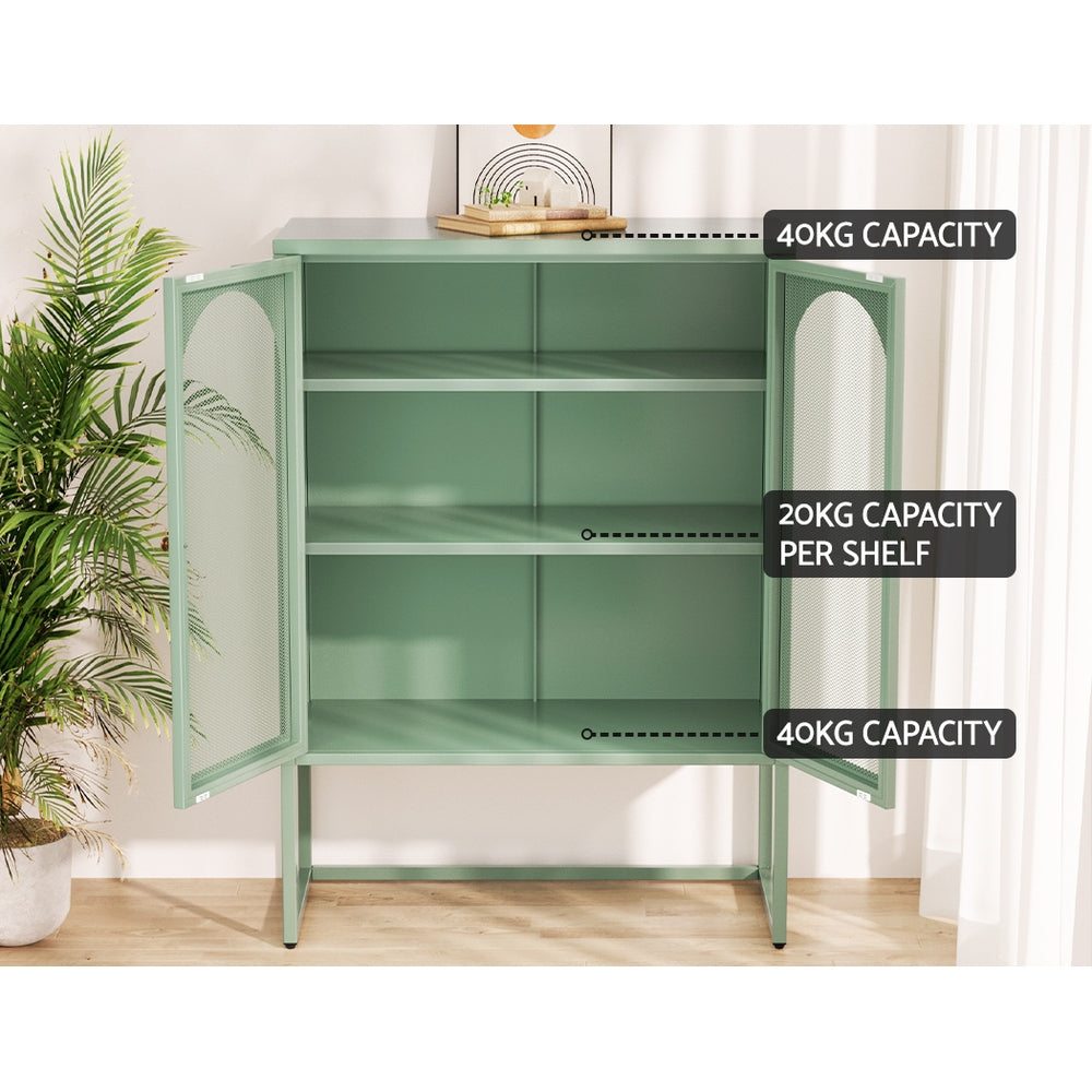 Elma Green Metal Buffet Sideboard
