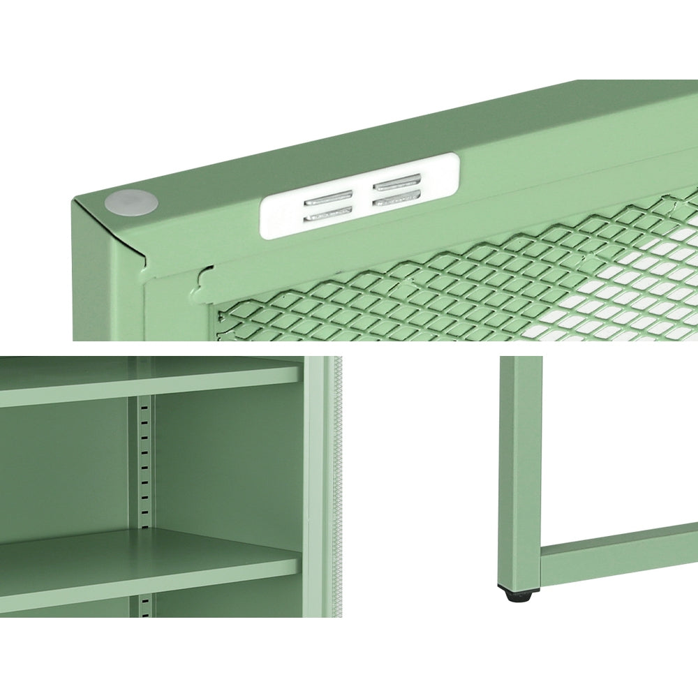 Elma Green Metal Buffet Sideboard