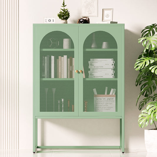 Elma Green Metal Buffet Sideboard
