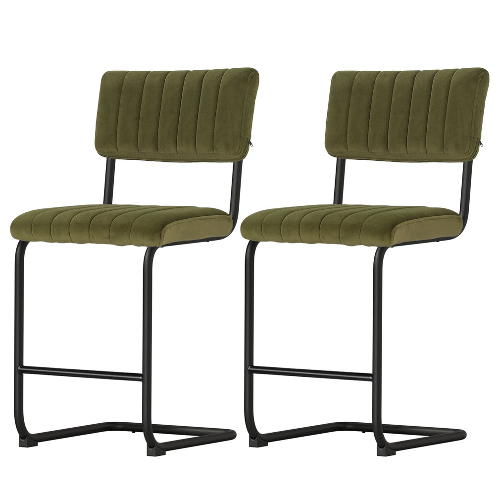 Orman Set of 2 Velvet Bar Stools