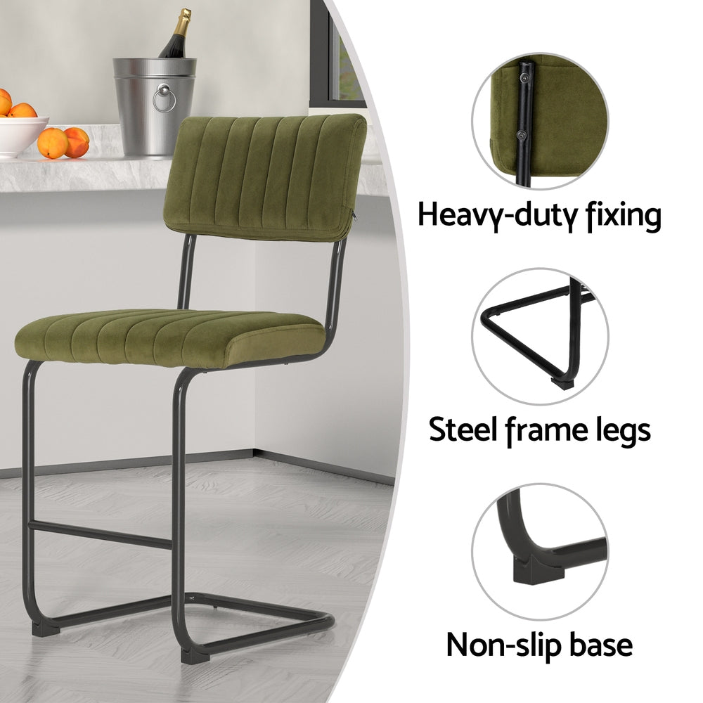 Orman Set of 2 Velvet Bar Stools