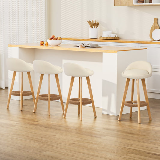 Dalvey Set of 4 Padded Leather Bar Stools