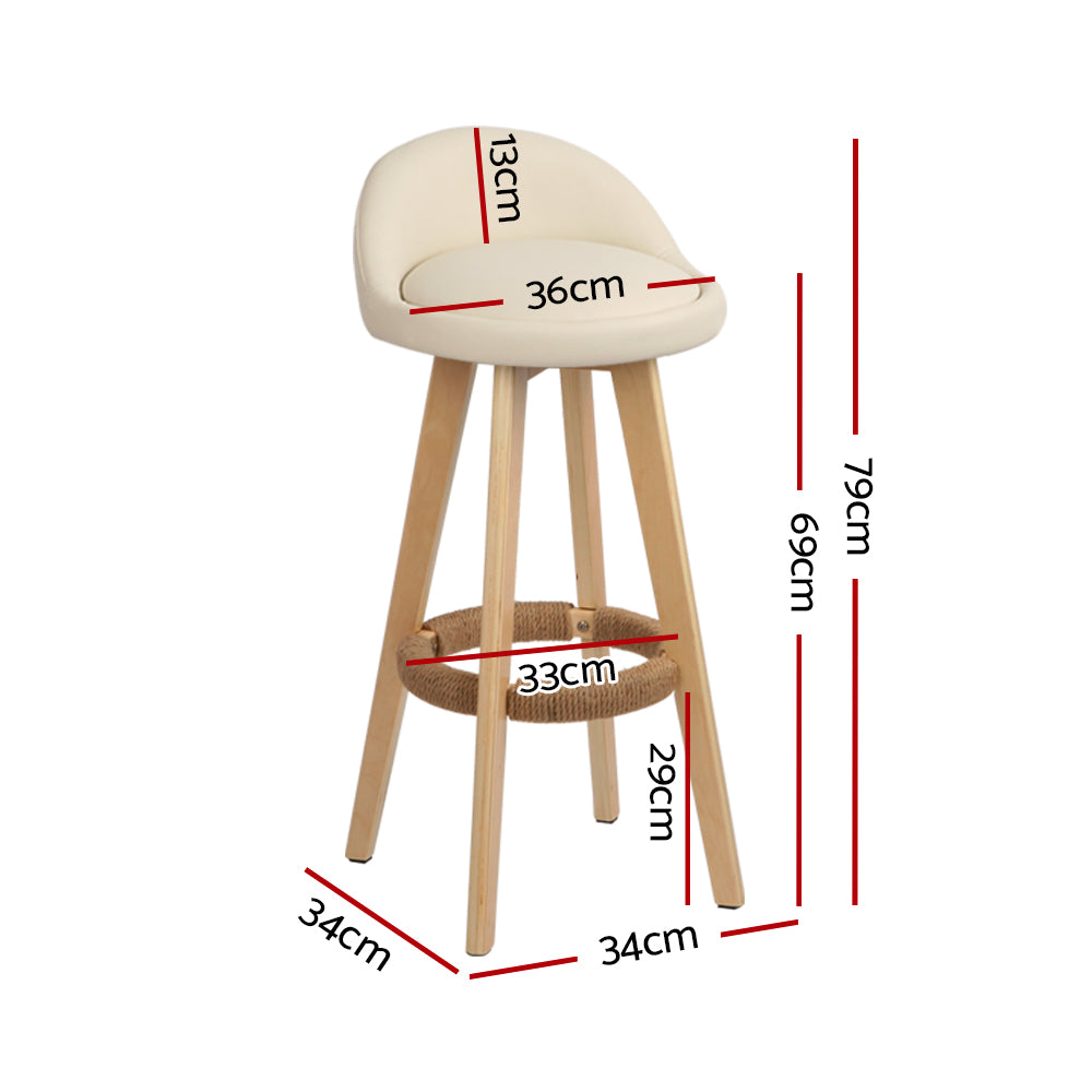 Dalvey Set of 4 Padded Leather Bar Stools