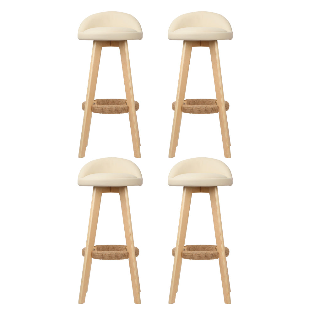 Dalvey Set of 4 Padded Leather Bar Stools
