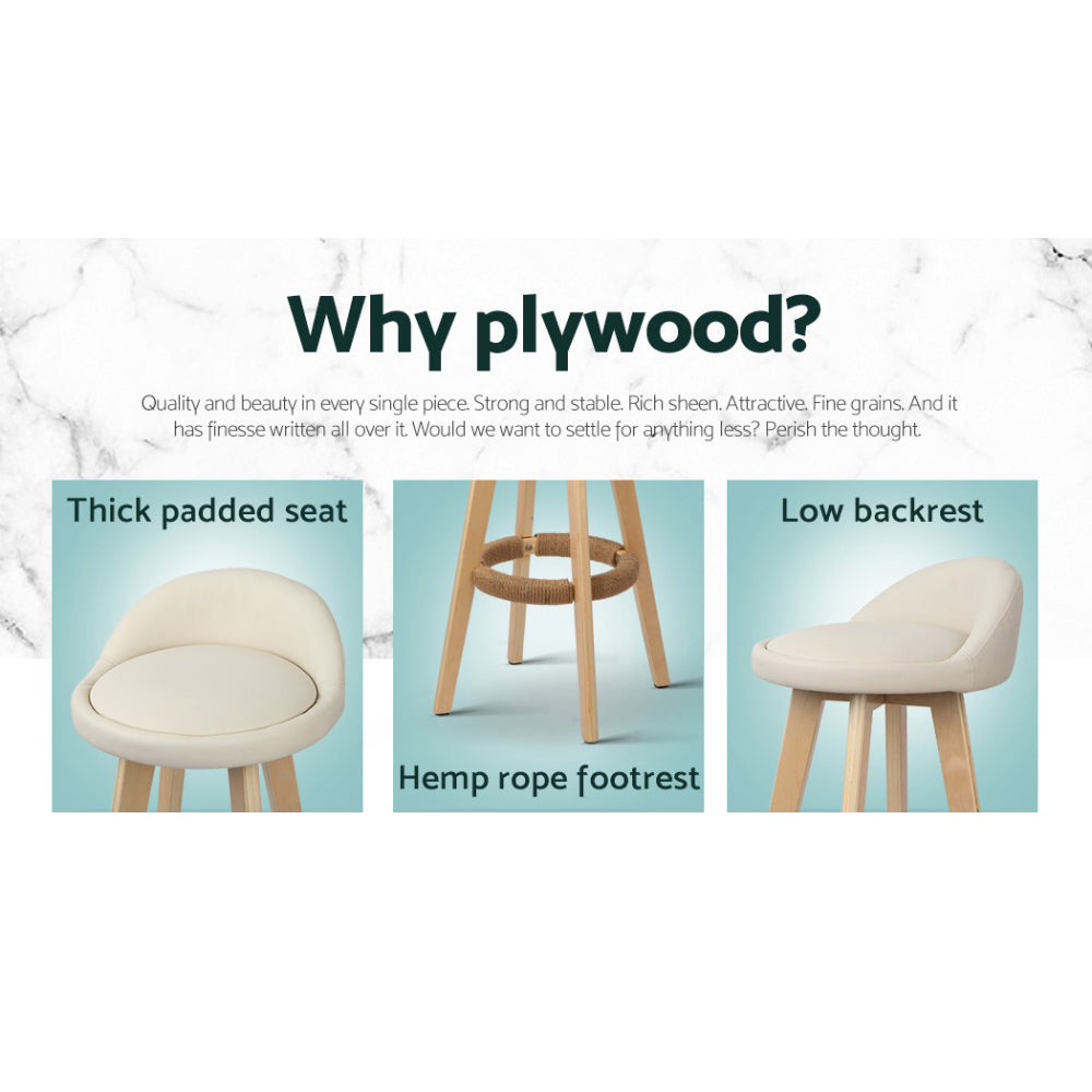 Dalvey Set of 4 Padded Leather Bar Stools