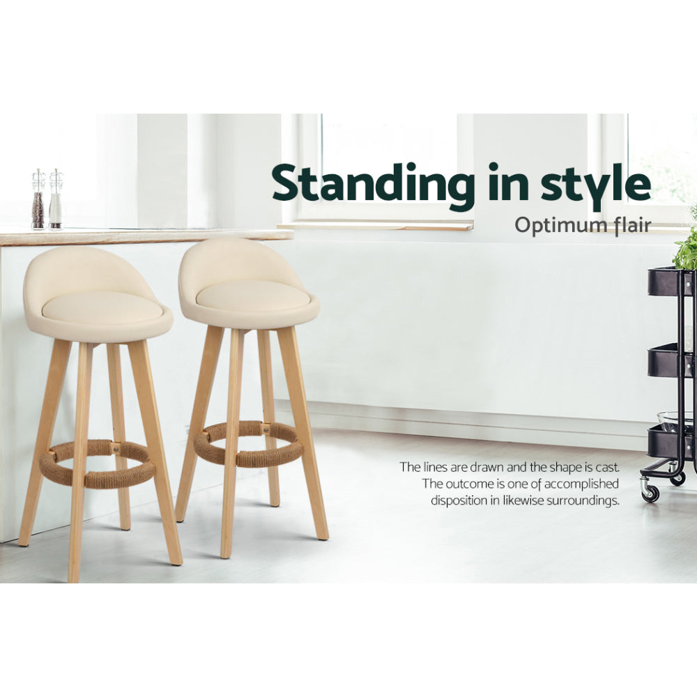 Dalvey Set of 4 Padded Leather Bar Stools