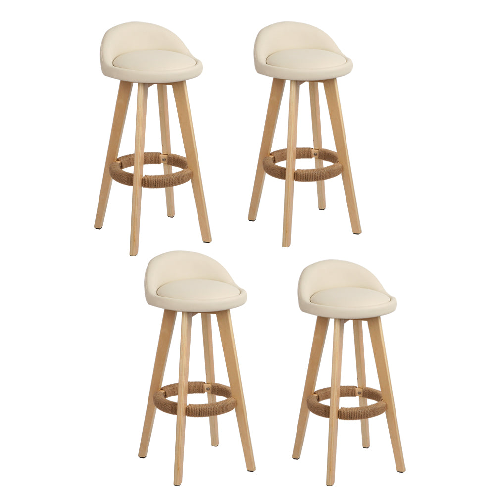 Dalvey Set of 4 Padded Leather Bar Stools