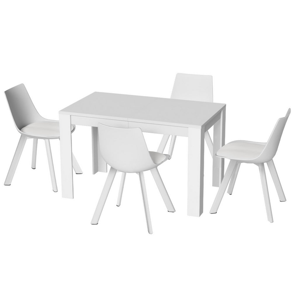 Natu Dining Table with 4 White Chairs