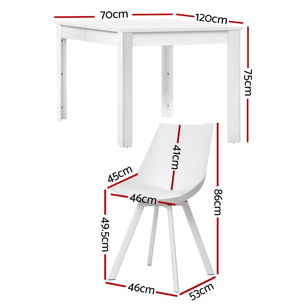 Natu Dining Table with 4 White Chairs