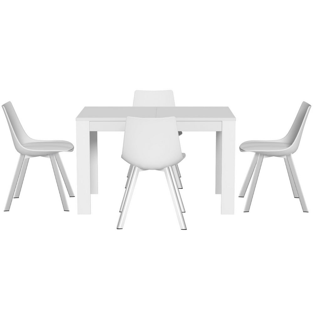 Natu Dining Table with 4 White Chairs