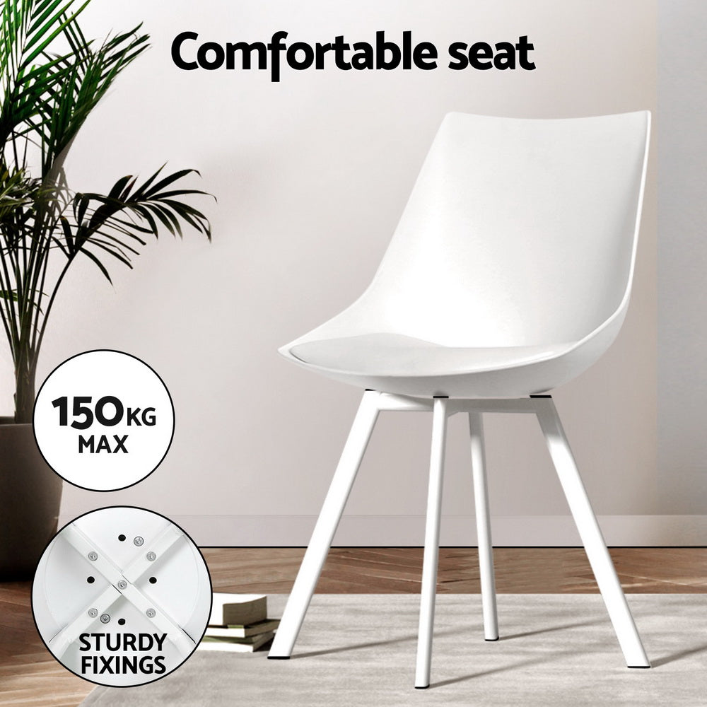 Natu Dining Table with 4 White Chairs