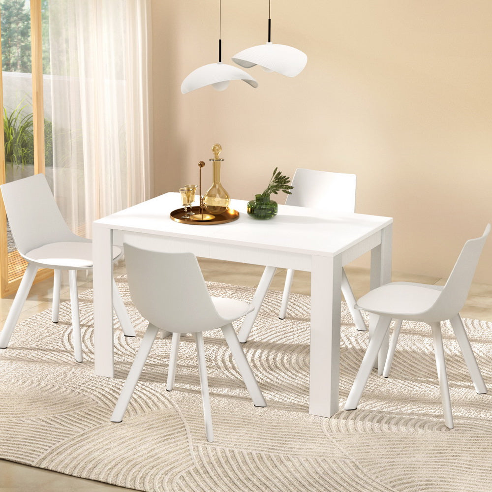 Natu Dining Table with 4 White Chairs