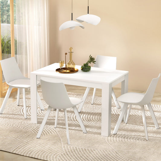 Natu Dining Table with 4 White Chairs