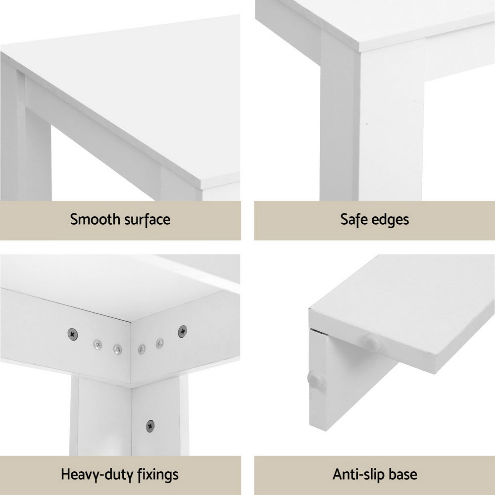 Natu Dining Table with 4 White Sherpa Chairs