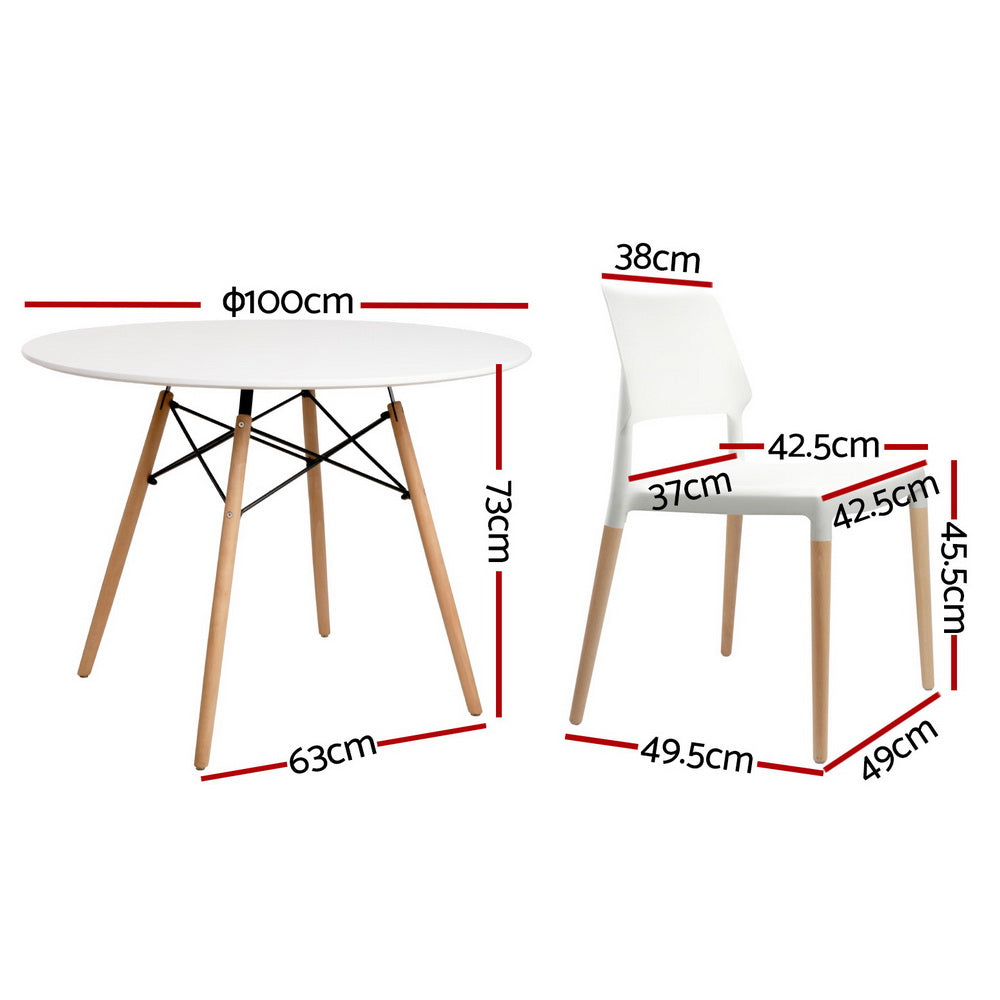 Replica Dining Table with 4 Chairs