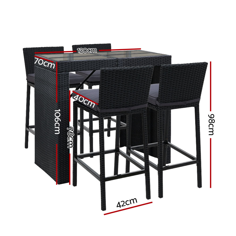Gardeon 5 Piece Outdoor Bar Set