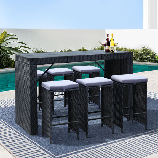 Gardeon 7 Piece Outdoor Bar Set