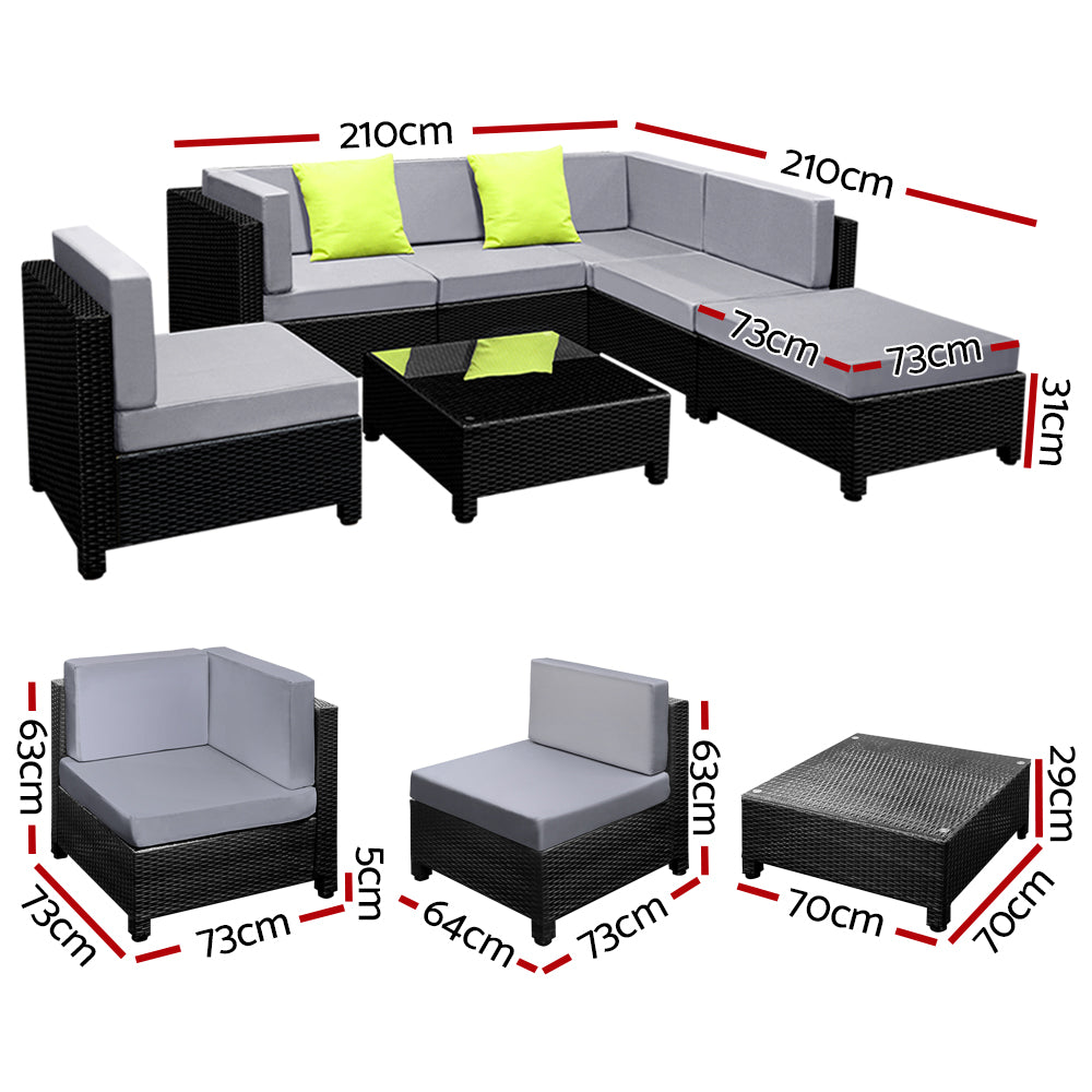 Gardeon 7 Piece Outdoor Sofa Set with Cover