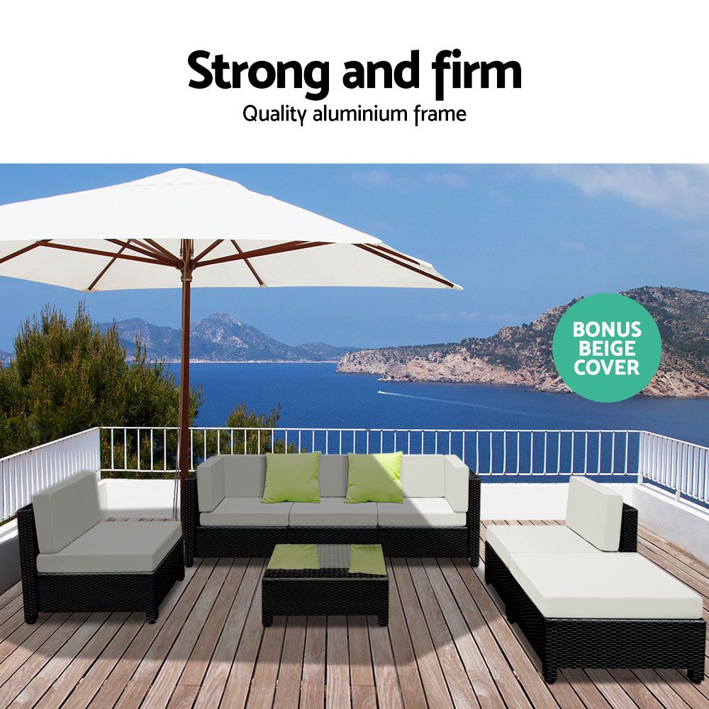 Gardeon 7 Piece Outdoor Sofa Set with Cover