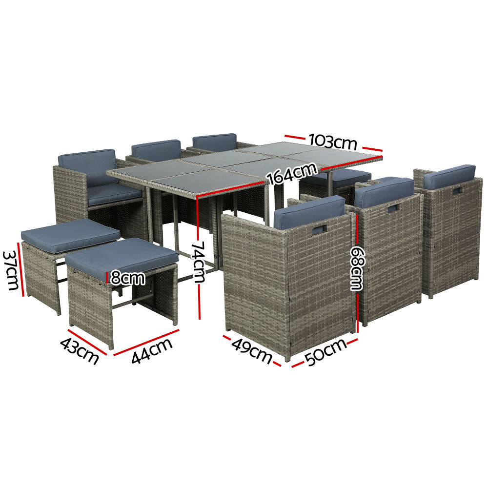 Gardeon 11 Piece Outdoor Dining Set