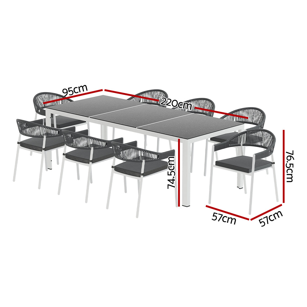 Gardeon 9 Piece Outdoor Dining Set