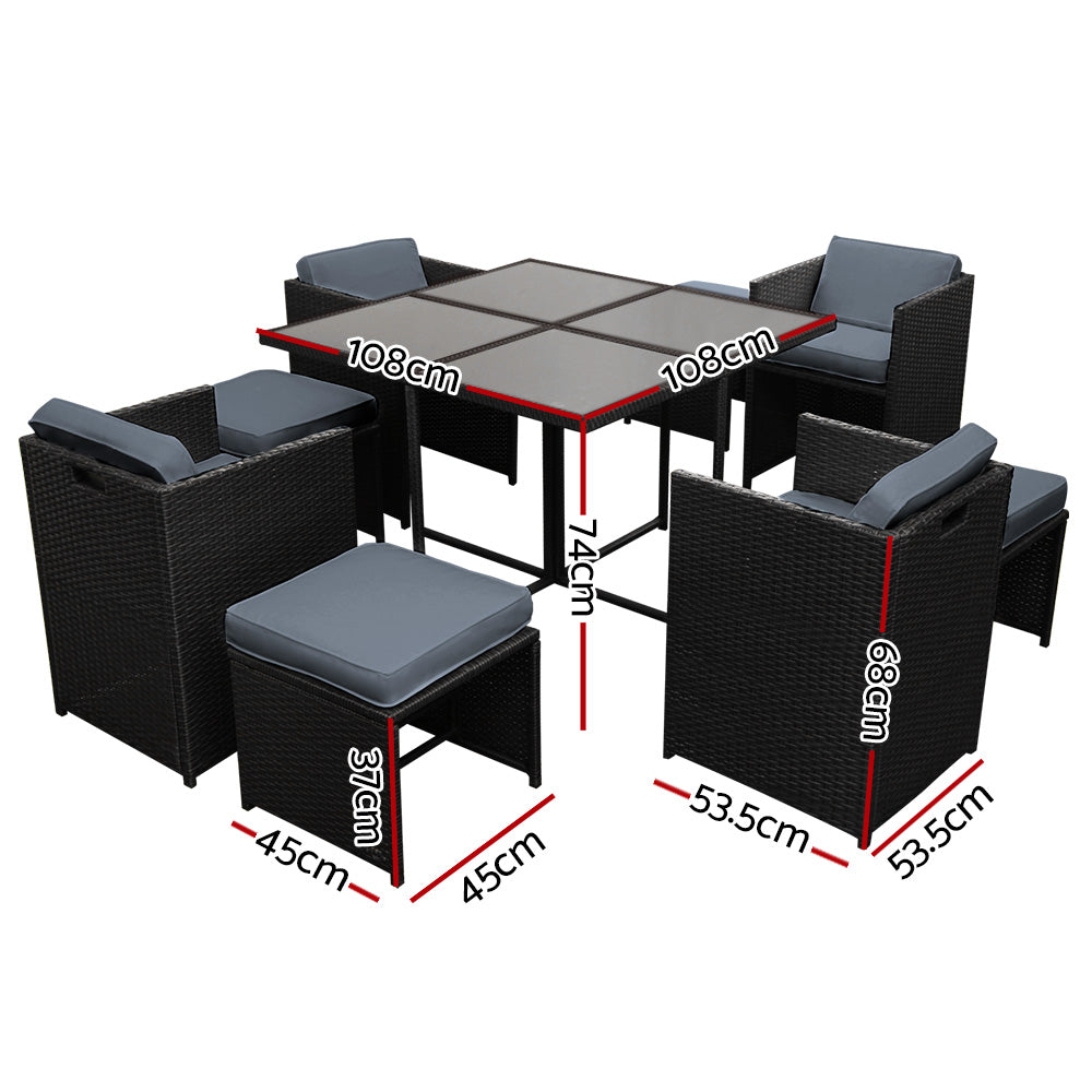 Hawaii 9 Piece Outdoor Dining Set