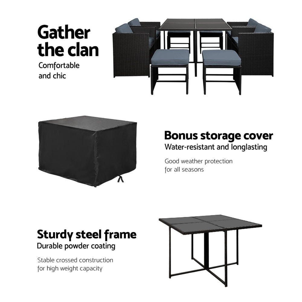 Hawaii 9 Piece Outdoor Dining Set