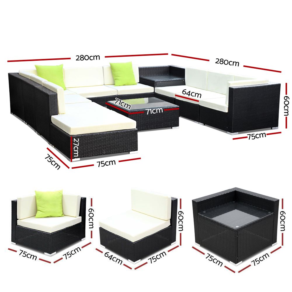 Gardeon 11 Piece Outdoor Sofa Set with Cover