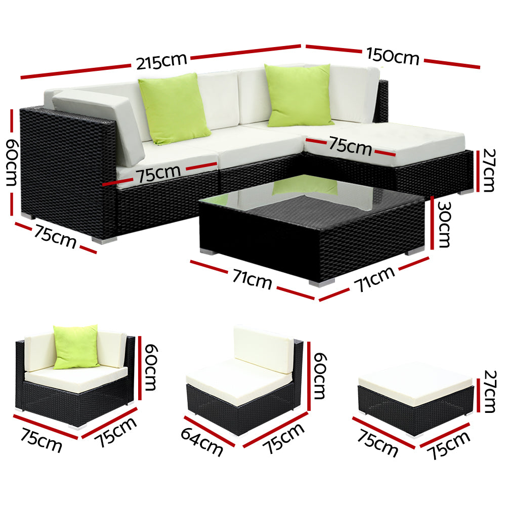 Gardeon 5 Piece Outdoor Sofa Set with Cover