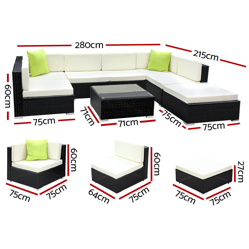 Gardeon 8 Piece Outdoor Sofa Set with Cover
