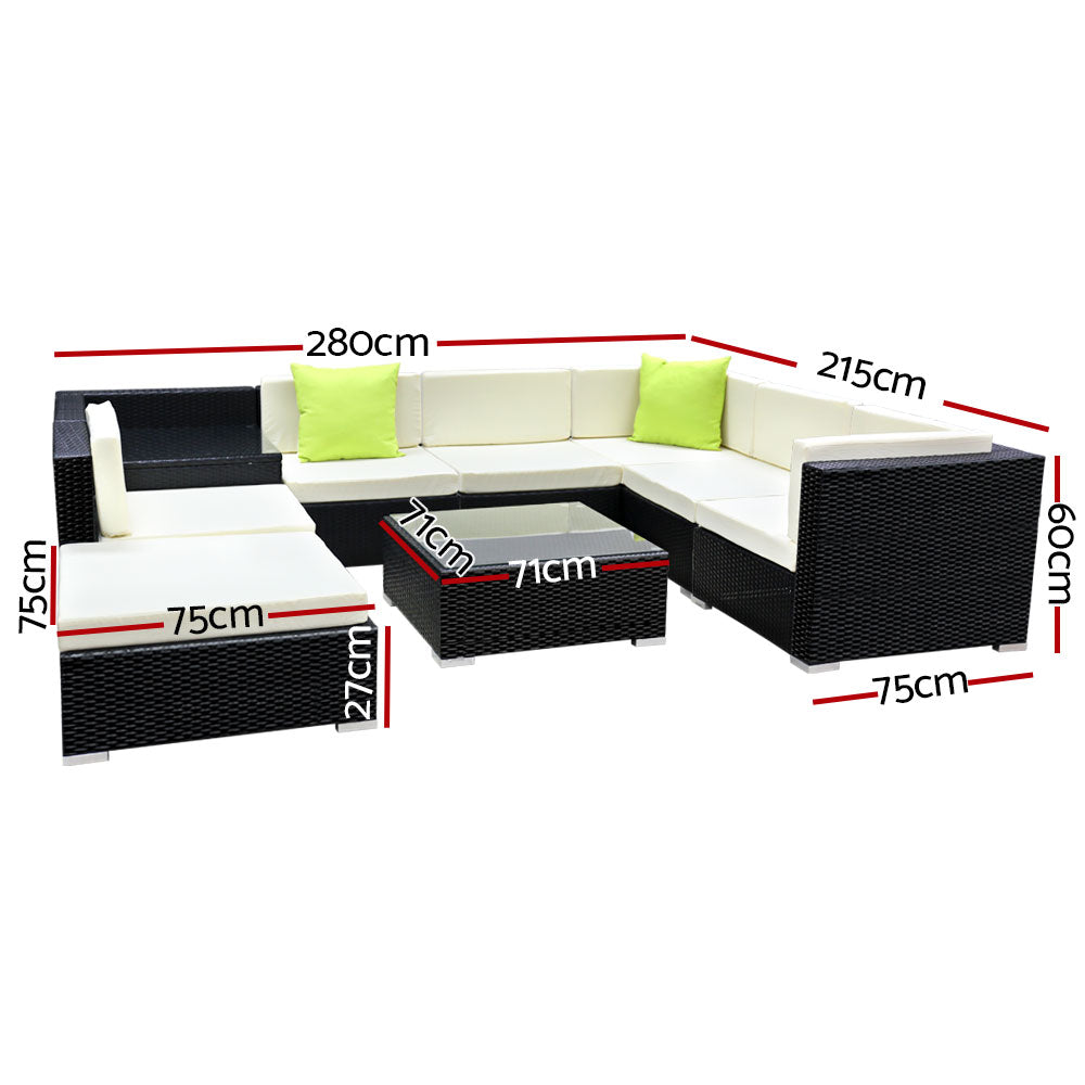 Gardeon 9 Piece Outdoor Sofa Set with Cover
