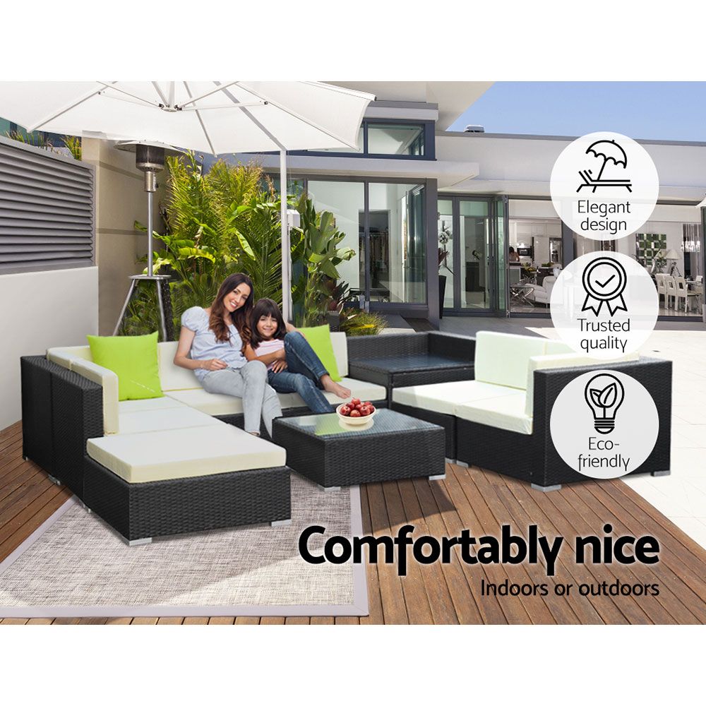 Gardeon 9 Piece Outdoor Sofa Set with Cover