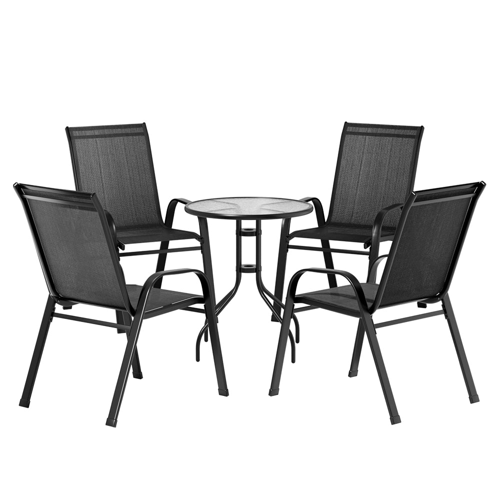 Gardeon 5 Piece Stackable Bistro Set