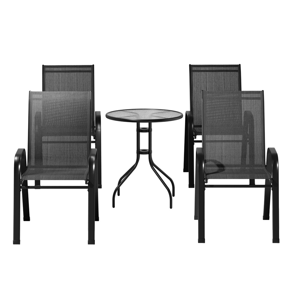 Gardeon 5 Piece Stackable Bistro Set