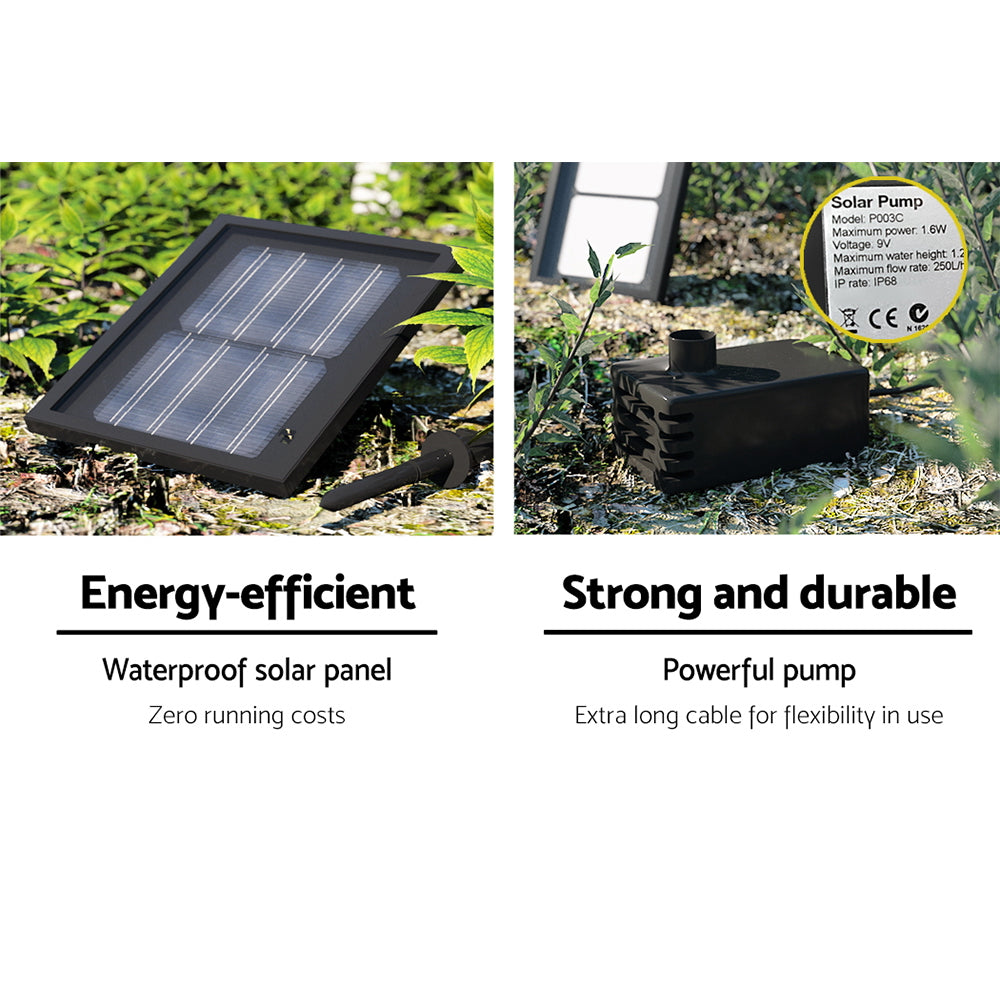Gardeon Solar 3 Tier Water Feature with Pump Kit