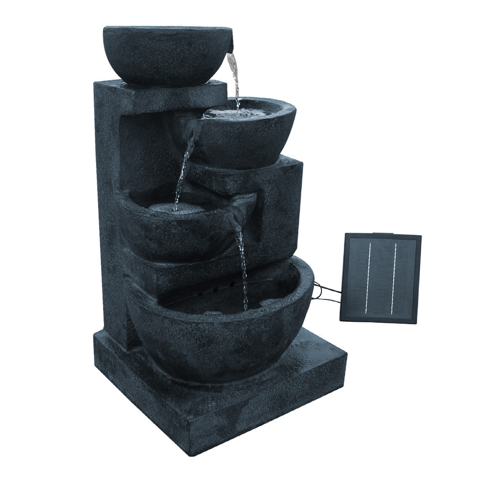 Gardeon Solar 4 Tier Cascading Water Feature with LED Lights