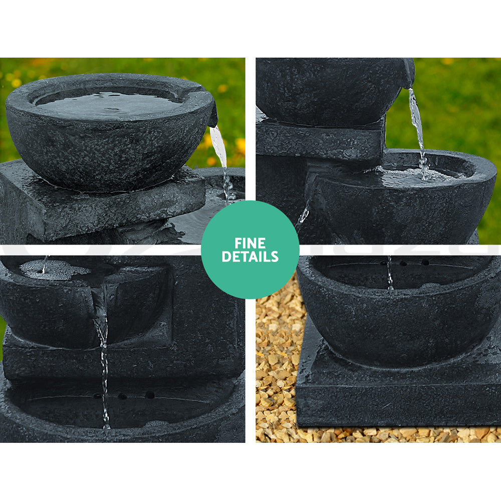 Gardeon Solar 4 Tier Cascading Water Feature with LED Lights