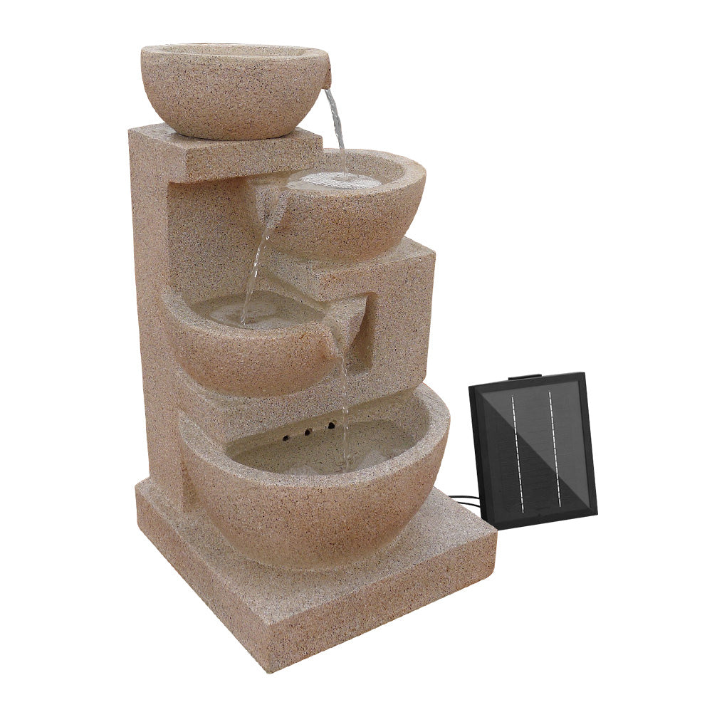 Gardeon Solar 4 Tier Cascading Water Feature with LED Lights
