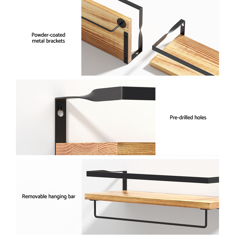 Melis Set of 2 Floating Wall Shelves