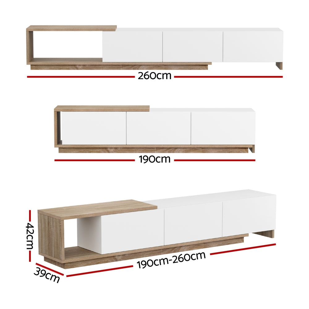 Artiss Extendable White Oak TV Cabinet