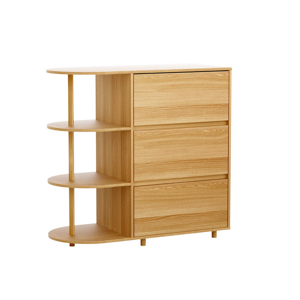 Pine Chest of Drawers with Storage Shelves