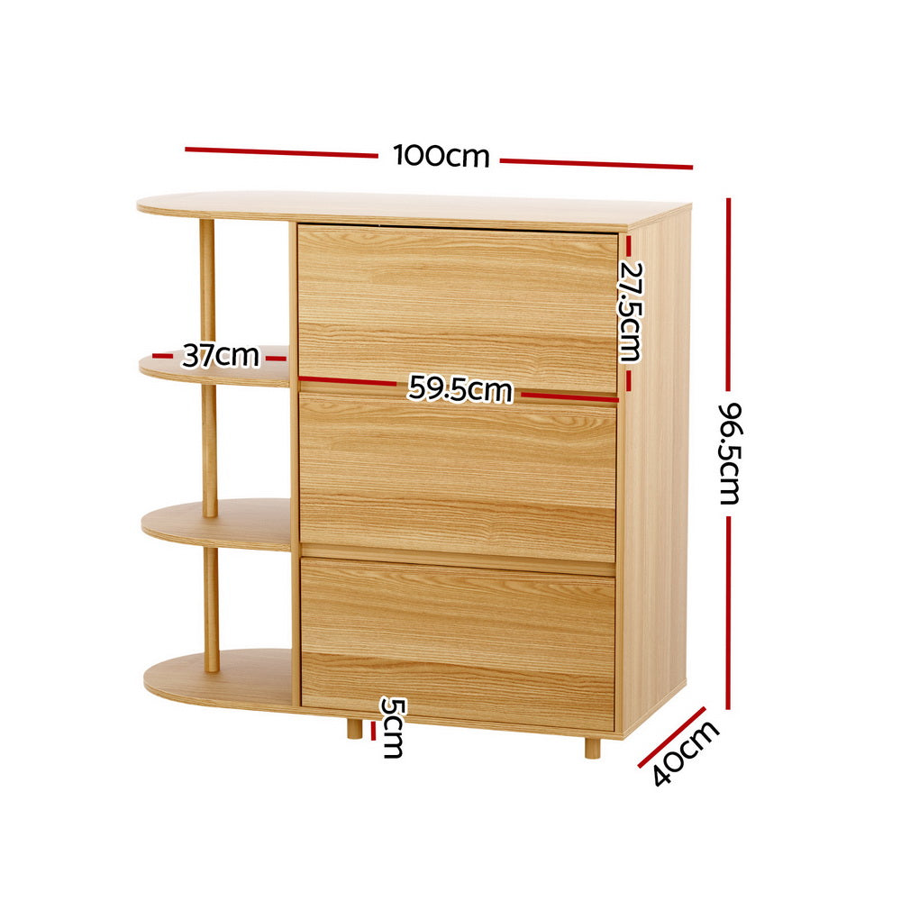 Pine Chest of Drawers with Storage Shelves