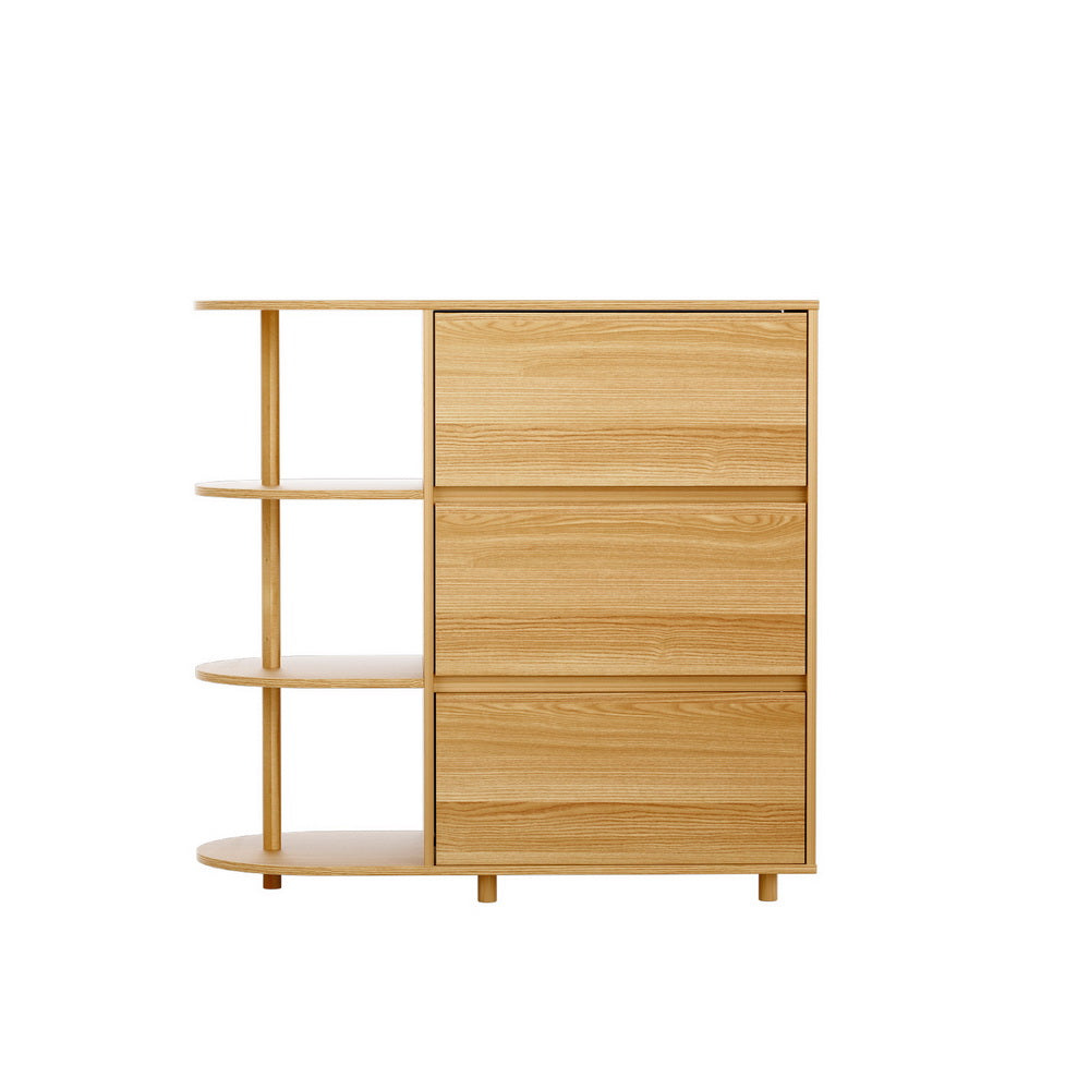 Pine Chest of Drawers with Storage Shelves