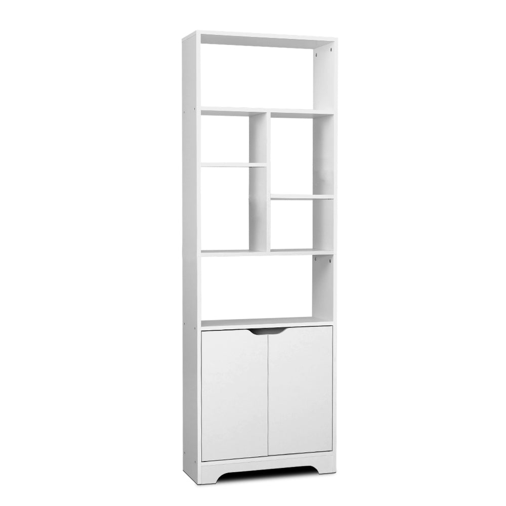 Gina White Bookshelf with Cabinet