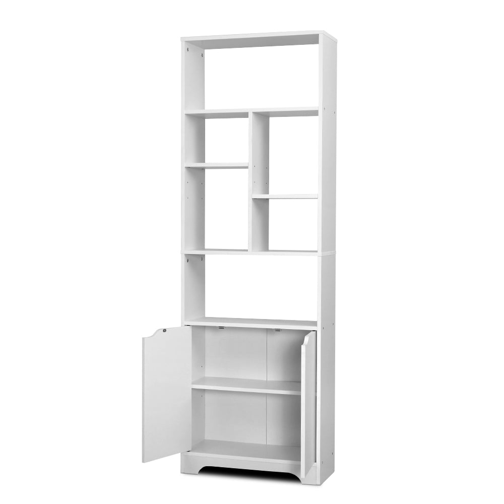 Gina White Bookshelf with Cabinet