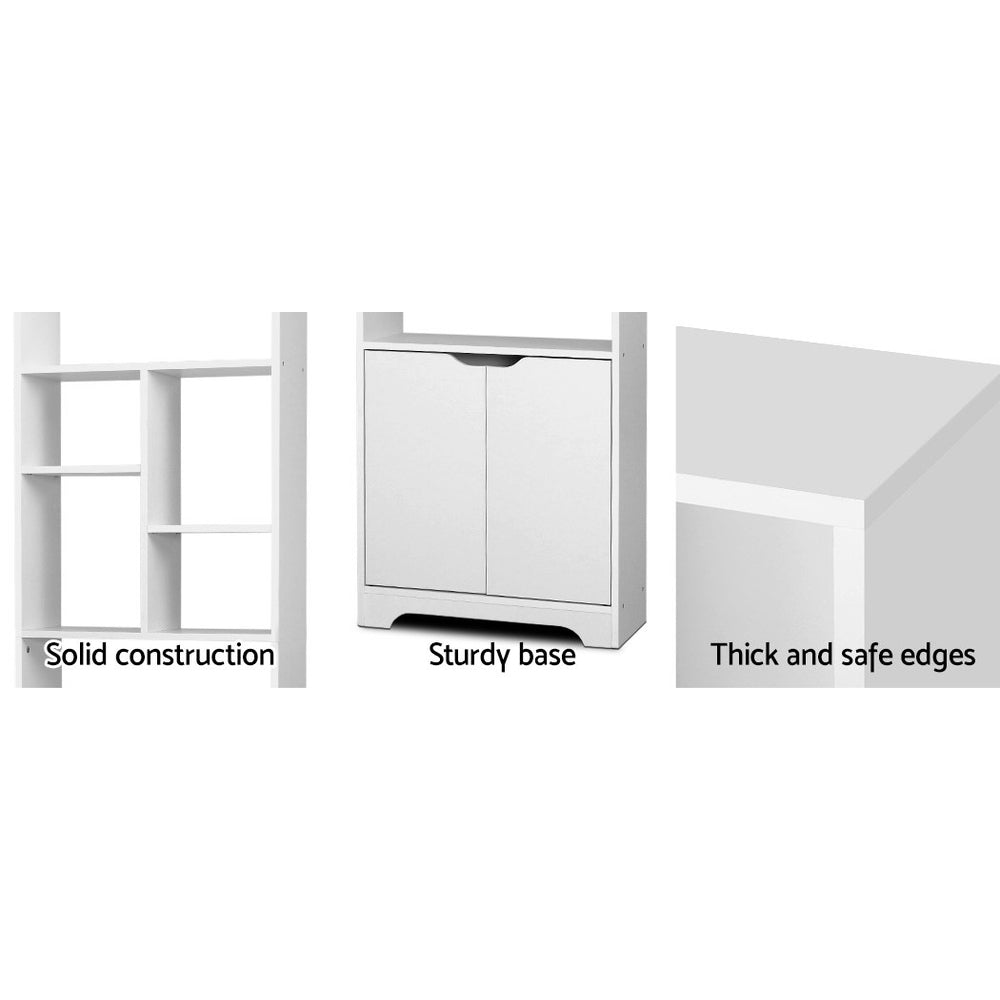 Gina White Bookshelf with Cabinet