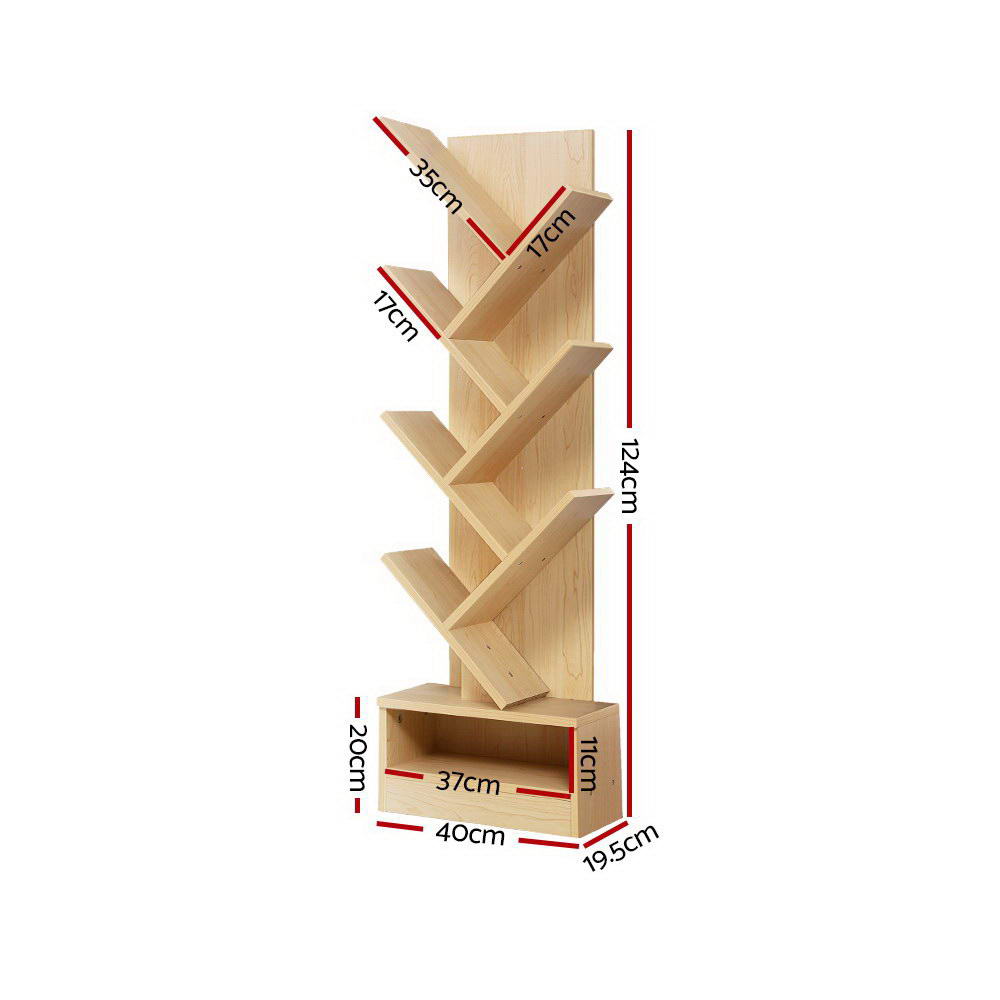 Echo 7 Tier Oak Tree Bookshelf