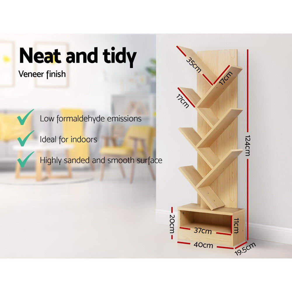 Echo 7 Tier Oak Tree Bookshelf