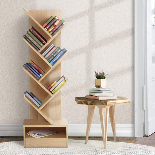 Echo 7 Tier Oak Tree Bookshelf