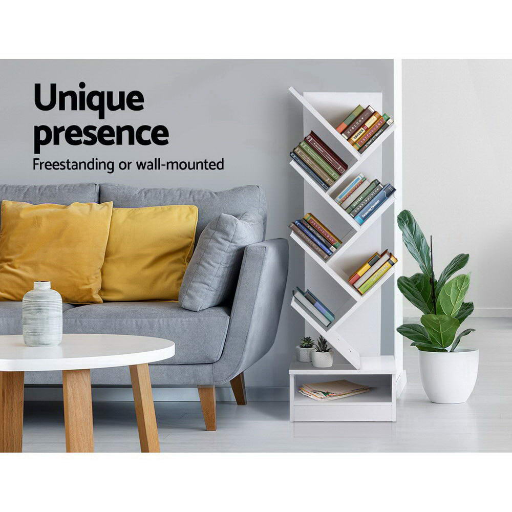 Echo 7 Tier White Tree Bookshelf